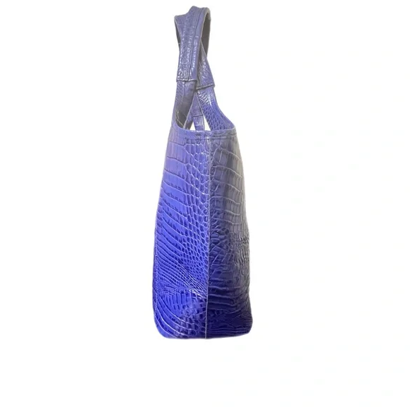 Brahmin Blue Crocodile-Embossed Tote Bag - Picture 3 of 10